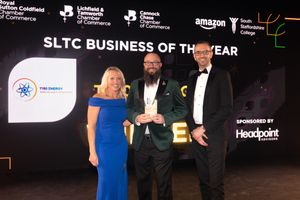 From left: Gail Emms, Matt Small (T150 Energy) and Richard Benyahia (Headpoint Advisors). Pic by Shaun Fellows / Shine Pix Ltd