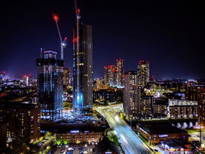EMBARGOED TO 0001 SATURDAY SEPTEMBER 27

File photo dated 31/03/25 of an aerial view of the illuminated apartment buildings in Manchester city centre at night. The Government must make sure that homes are built in the "right" parts of England as it looks to meet its ambitious housebuilding targets, a think tank has urged. Issue date: Saturday September 27, 2025. PA Photo. It will need to both hit and sustain its target of creating 1.5 million new homes at least over this Parliament and the next to ease pressures on the private rental sector and temporary accommodation, the Resolution Foundation said. Photo credit should read: Peter Byrne/PA Wire 
