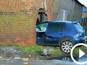 Supporting image for story: Car smashes through barn wall after Shifnal crash