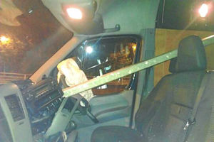 The railings in the front of the van