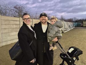 Dallas-based investor George Bruneau (centre) with wife Valerie and their son Archie