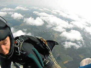 Supporting image for story: Moment of terror for skydiver captured on video