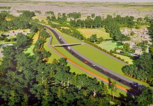 An artist's impression showing part of the planned relief road