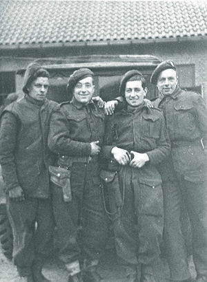 Fred Williams, second from right,  in Normandy in 1944