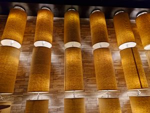 The interior of the restaurant brings warmth and light