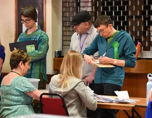 Members of the Green Party were among those checking votes during verification