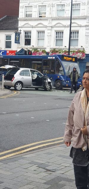 The site of the collision on West Bromwich High Street. Photo: Sue Tycer