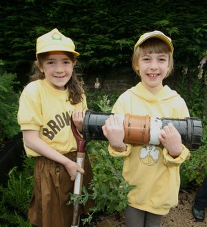 Katie Preece and Eleanor Merrill, with the time capsule from 20 years ago.