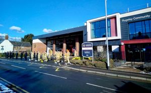 Guards of honour were formed for Mr Elwell on Monday. Photo: Staffordshire Fire and Rescue Service