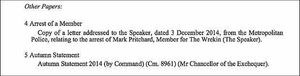 News of Mark Pritchard's arrest came through official Government papers