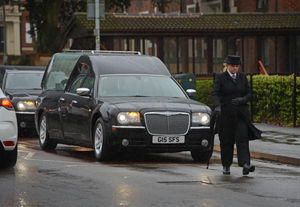 The funeral cortege passed by Molineux on the way to Cannock Chase Crematorium