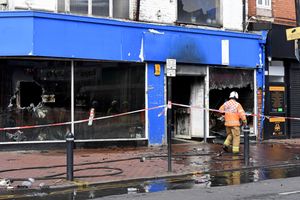 Damage could be seen to the windows at the front of the shop 