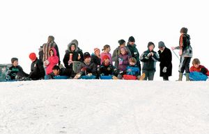 Scores of people were out sledging on the hill behind Roman Road Sports Centre in Shrewsbury on December 19.