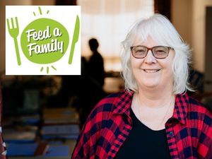Supporting image for story: Feed a Family: Liz getting the message out when supplies running short
