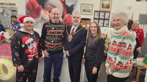 (left to right): Chris Scordis (WCASG Treasurer), Hugh Porter MBE (WCASG Patron), Councillor Craig Collingswood, Rosalind Leslie (WCASG Chairperson), Anita Lonsbrough MBE (WCASG Patron)
