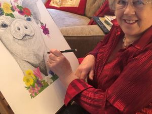Supporting image for story: Oswestry artist back at the easel after sight-saving surgery