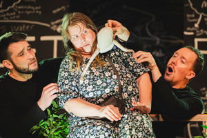  Llŷr Williams (L), Lindsay Spellman (C) and Nick Haliwell (R) in Meet Fred 