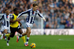 Isaac Price created the all-important match-winner from Aune Heggebo against Oxford. (Photo by Adam Fradgley/West Bromwich Albion FC via Getty Images)