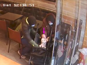 CCTV footage of Constance Marten, Mark Gordon and baby Victoria (Met Police/PA)