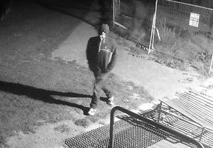 An image on CCTV of a man seen on the site around the time of the vandal attack