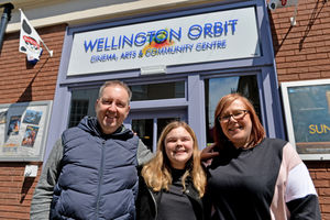 The McClelland family getting back to the cinema for Back to the Future; from left, Steve, Grace and Jackie.