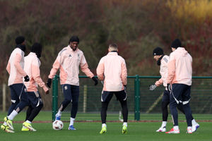 Tammy Abraham with the ball at his feet during a training session at Bodymoor Heath