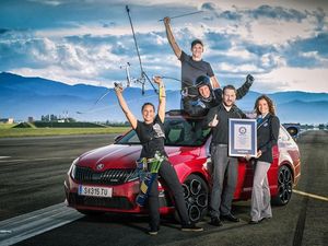 Supporting image for story: Skoda teams up with star athletes to catch a new world record