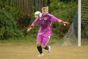 Tom Dyas prepares to launch a kick upfield. Picture: Ben Cuerden