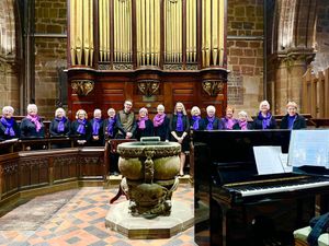 Broughton WI Choir with Musical Director, Martin Jones