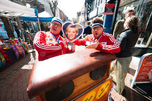 Some of the entertainers in Oswestry on Saturday