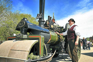 Mike Owen is seen with Billy the 1903 steam roller which lives at Blists Hill Victorian Town