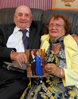 John and Violet Morris from Bucknell, celebrate their 70th wedding anniversary