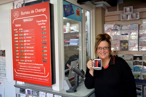Enjoying a cuppa 