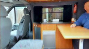 Inside the campervan