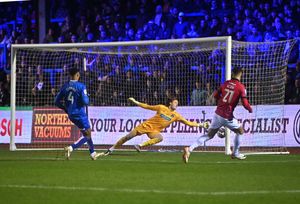 Taylor Allen fires Walsall into a seventh-minute lead.