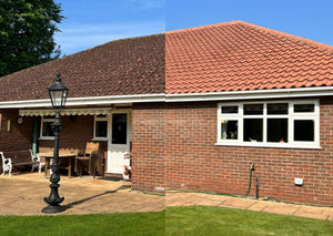 Roof cleaning before and after