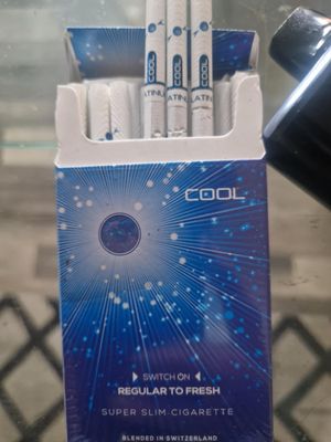 Platinum Cool cigarettes, made in Switzerland, £3.50 a pack in inner city Birmingham
