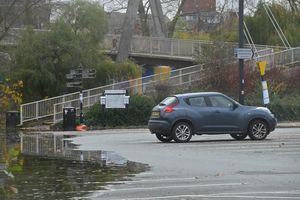 Water has been creeping onto Frankwell car park