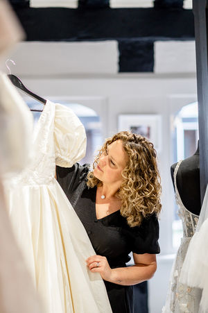 The Pearl Button sells a wide range of wedding dresses and veils. Photo: Katy Yates