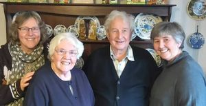 Cllr John Atkins with his two daughters and wife Violet