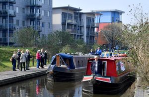 Narrowboats fill the basin in Walsall to protest about the lack of funding for British Waterways.