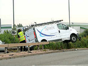 Supporting image for story: Chaos as lorry and van collide