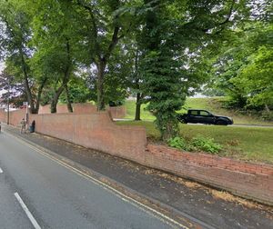 The wall in Moor Street where trees are pushing a wall over onto a bus stop. Picture: Google free for LDRS use