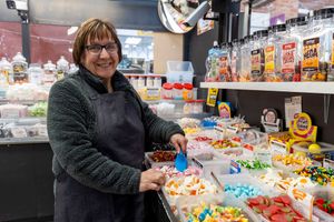 Diane Brown pictured at the Sweets Galore stall in Wellington Market.