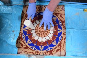 The last of almost 60,000 brightly coloured encaustic floor tiles, made by Craven Dunnill Jackfield, was laid in the middle of Central Lobby, one of the busiest and most recognisable locations in Westminster. 