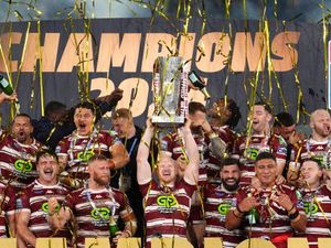 Wigan celebrate winning the 2024 Super League Grand Final