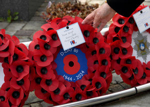 The wreaths were laid at the Cenotaph on Ednam Road