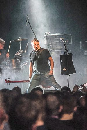 Peter Hook in stage action