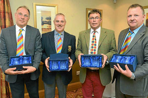 Shropshire Star Hill Valley Golf Club awards. Second-placed team Bridgnorth. From left, Paul McGarry, Paul Foster, Stuart Legge and Martin Donnelly.