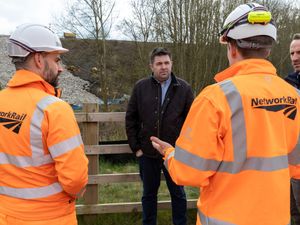 Supporting image for story: Landslip rail line between Telford and Shrewsbury 'on track' for reopening before Easter